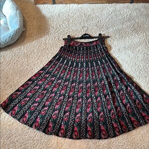 Cecilia Prado has Elegant Black and Red Patterned Knit Skirt